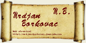Mrđan Borkovac vizit kartica